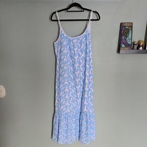 Lilly Pulitzer Blue and White embroidered Sundress XL.